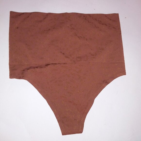 Victoria Secret Shapewear Shaper Panty Thong Back Light Brown Curves Tan Leopard - Picture 5 of 8